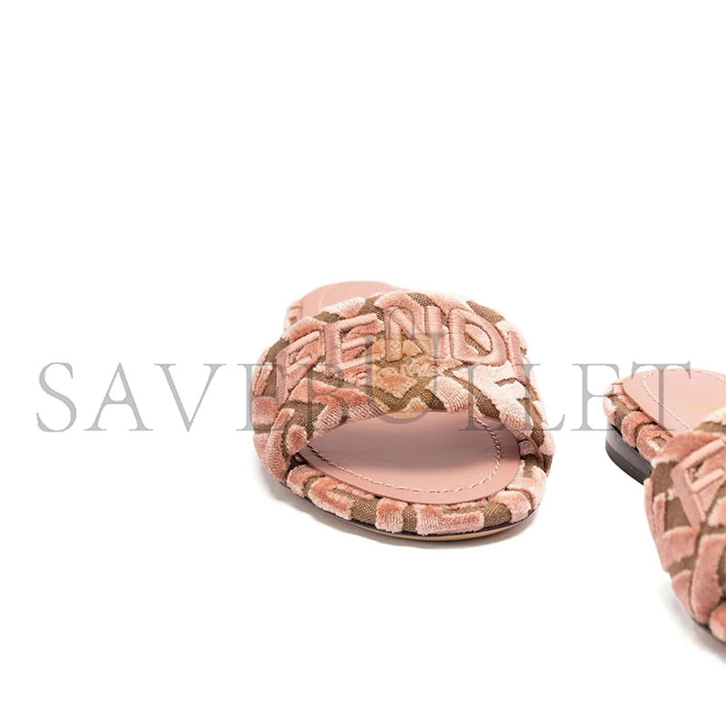 FENDI LOGO MOTIF VELVET SANDALS 8R8092AY9Z